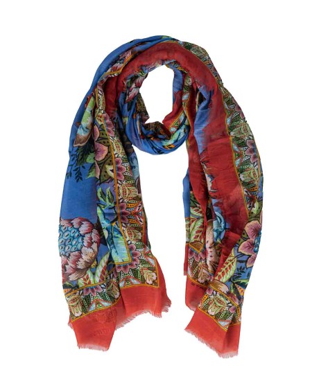 Shop ETRO  Scarf: Etro paisley scarf.
Scarf made of silk with Paisley print.
Edges decorated with small fringes.
Etro logo.
70 x 170 cm.
58% modal, 32% cotton, 10% silk.
Made in Italy.. WATA0013 AV284-X0800